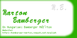 marton bamberger business card